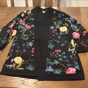 Stella & Dot Black Floral Blazer